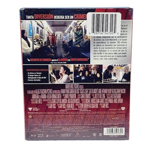 Oceans 8 Las Estafadoras Blu Ray DVD Sandra Bullock Espanola Spanish Edition NEW - Picture 2 of 2